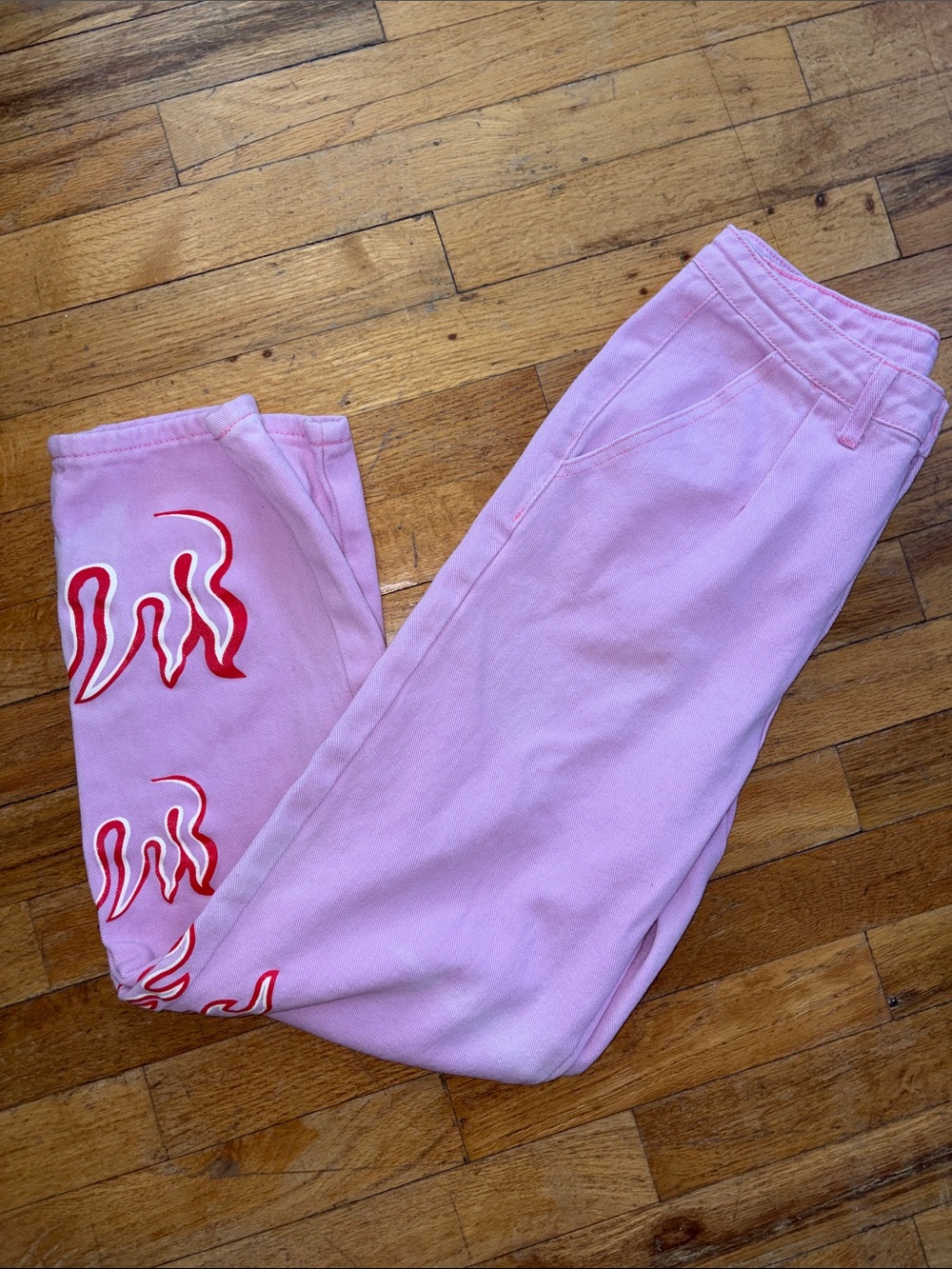 Size S  Pink Flame Accent Pink Pants